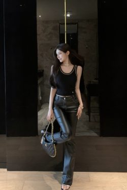 Autumn Slim Fit Knitted Camisole for Women - Flattering Small Fragrant Wind Design, Trendy Internet Celebrity Style