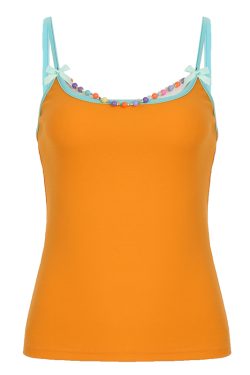 Backless Casual Vest with Beaded Bow Tie Straps for Women - Summer Beach Style, Elastic Fit, Trendy Y2K Fashion