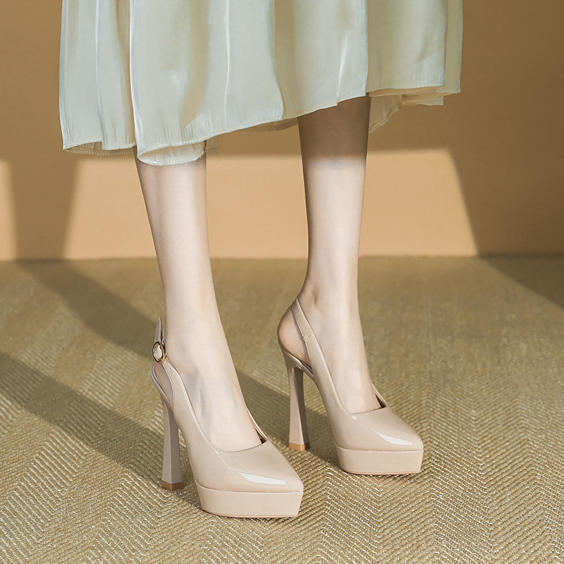 Backless Women's Sandals - 2025 Spring/Summer One-Strap High Heels with 12CM Stiletto and Platform - Chic and Stylish Footwear Backless Women's Sandals - 2025 Spring/Summer One-Strap High Heels with 12CM Stiletto and Platform - Chic and Stylish Footwear