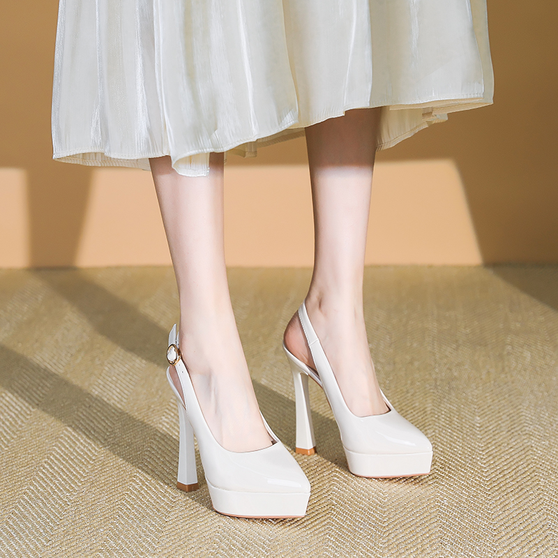 Backless Women's Sandals - 2025 Spring/Summer One-Strap High Heels with 12CM Stiletto and Platform - Chic and Stylish Footwear Backless Women's Sandals - 2025 Spring/Summer One-Strap High Heels with 12CM Stiletto and Platform - Chic and Stylish Footwear