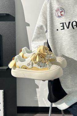 Ballet-Style Chunky Loafers for Women - Fog Blue Thick-Soled Sneakers, Summer Niche Design