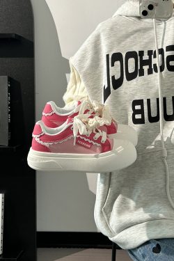 Ballet-Style Chunky Loafers for Women - Fog Blue Thick-Soled Sneakers, Summer Niche Design