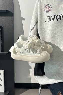 Ballet-Style Chunky Loafers for Women - Fog Blue Thick-Soled Sneakers, Summer Niche Design