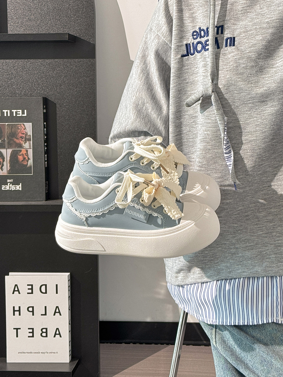 Ballet-Style Chunky Loafers for Women - Fog Blue Thick-Soled Sneakers, Summer Niche Design Ballet-Style Chunky Loafers for Women - Fog Blue Thick-Soled Sneakers, Summer Niche Design