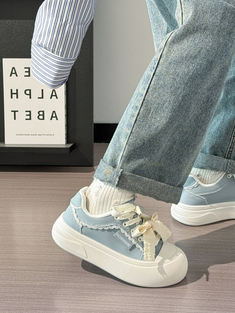 Ballet-Style Chunky Loafers for Women - Fog Blue Thick-Soled Sneakers, Summer Niche Design Ballet-Style Chunky Loafers for Women - Fog Blue Thick-Soled Sneakers, Summer Niche Design