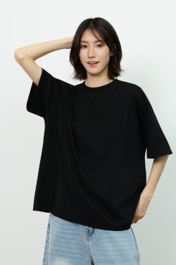 Basic Design Short-Sleeve T-Shirt for Men with Closed Front Shoulder Seam, Loose American Style, Versatile Casual Tee