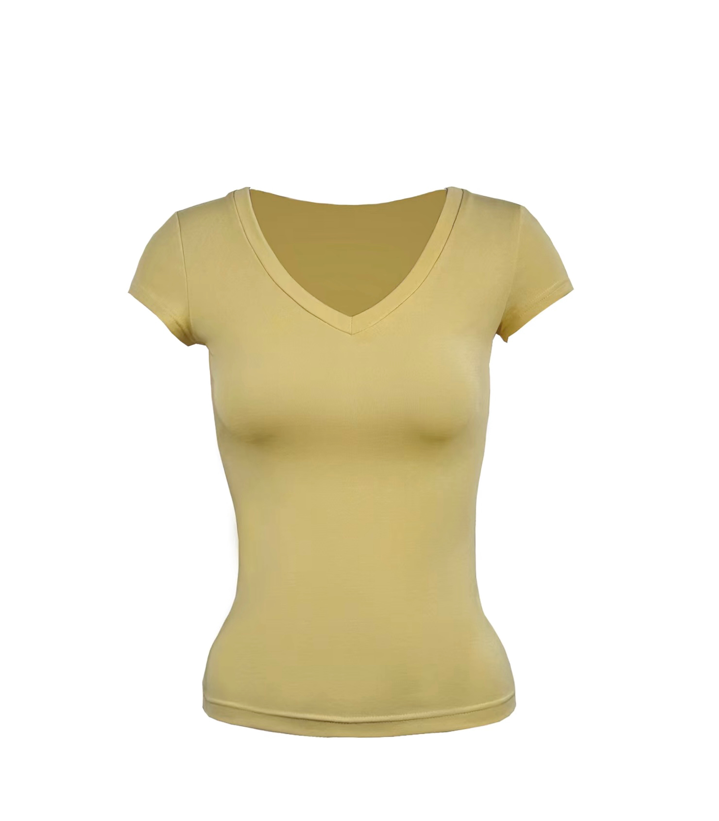 Basic Four-Color V-Neck Fitted Short Sleeve Versatile Top - Trendy Essential for Casual Chic Outfits Basic Four-Color V-Neck Fitted Short Sleeve Versatile Top - Trendy Essential for Casual Chic Outfits
