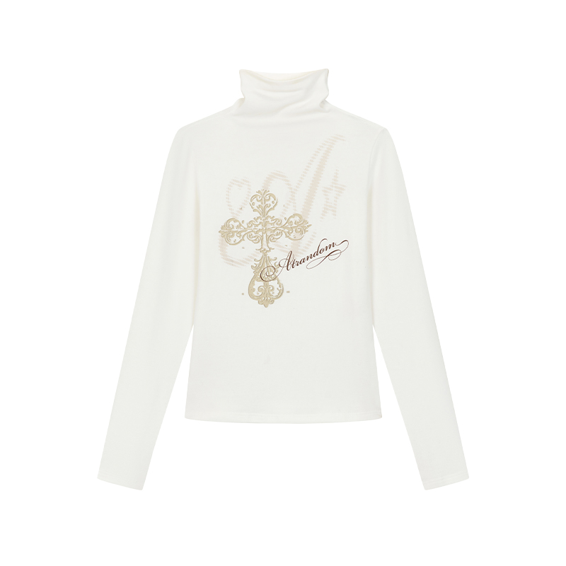 Basic Knitted Printed Slim-Fit Turtleneck Long Sleeve Top for Autumn Winter Layering - Trendy Knitwear Essential Basic Knitted Printed Slim-Fit Turtleneck Long Sleeve Top for Autumn Winter Layering - Trendy Knitwear Essential