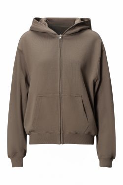 Basic Sports Zipper Hoodie for Men - Versatile Casual Loose Fit Solid Color Jacket for Everyday Wear