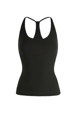 Basic U-Neck Slim Fit Spaghetti Strap Tank Top - Women’s Essential Top, Casual Wear, Layering Piece, Y2K Style