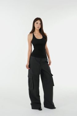 Basic U-Neck Slim Fit Spaghetti Strap Tank Top - Women’s Essential Top, Casual Wear, Layering Piece, Y2K Style