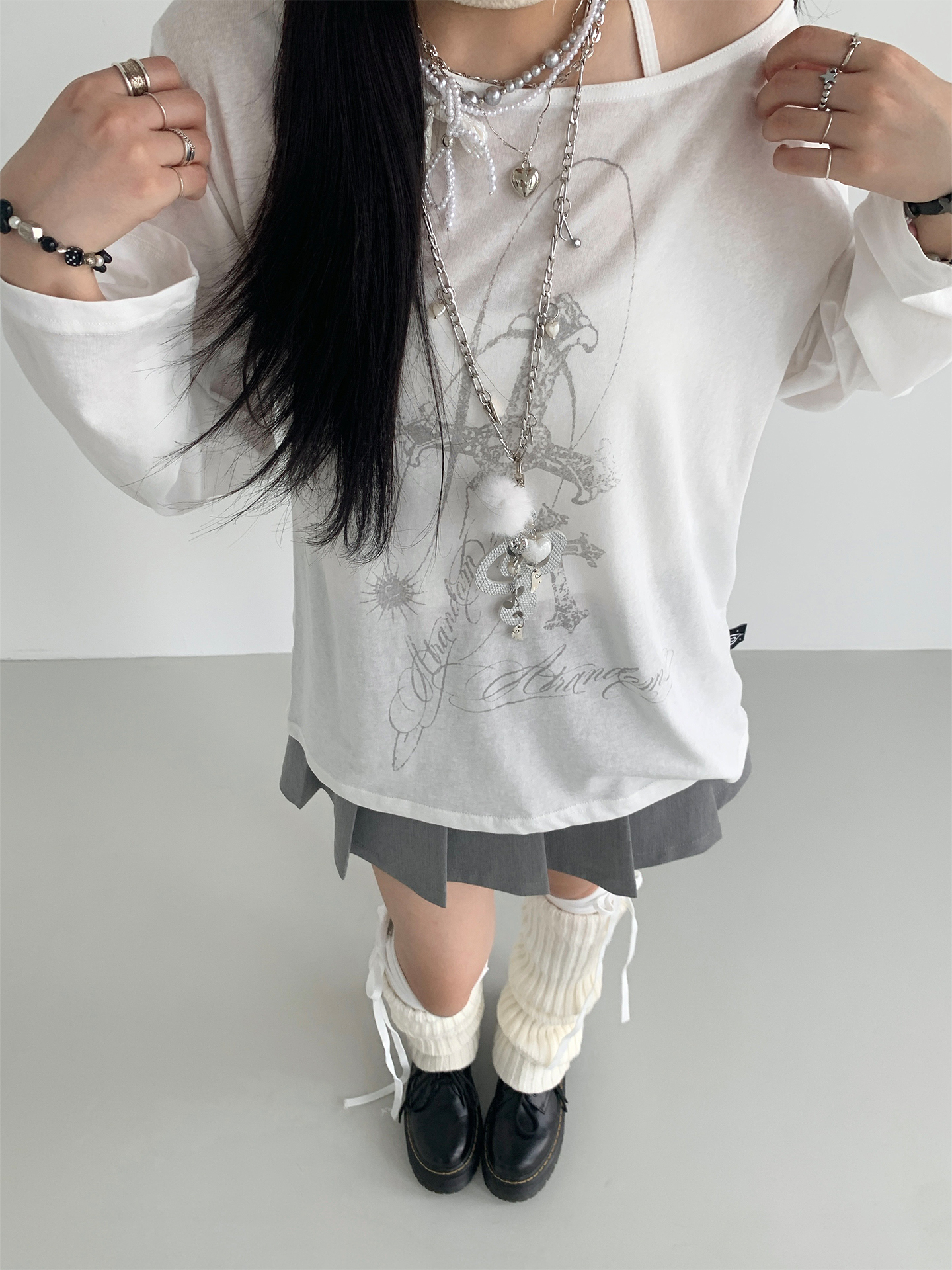 Basil Off-Shoulder One-Shoulder Sheer Long Sleeve Cold Shoulder Top for Sun Protection - Trendy Original Print Fashion Top Basil Off-Shoulder One-Shoulder Sheer Long Sleeve Cold Shoulder Top for Sun Protection - Trendy Original Print Fashion Top