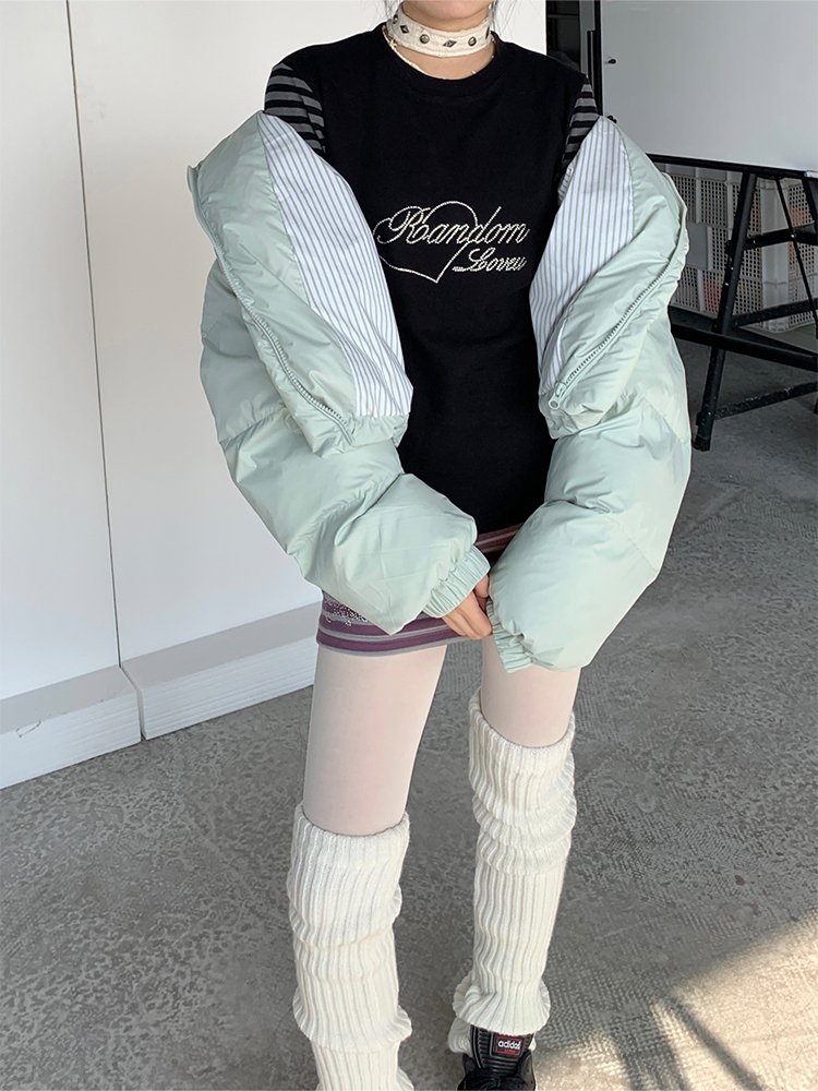 Black and Gray Color-Blocked Striped Casual Slim-Fit Knitted Long Sleeve Top Tee for Y2K and 90s Style Fashion Black and Gray Color-Blocked Striped Casual Slim-Fit Knitted Long Sleeve Top Tee for Y2K and 90s Style Fashion