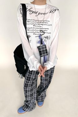 Black and White Checkered Wide-Leg Plaid Casual Pants - Low-Waist, Slimming, Versatile Style for Effortless Fashion
