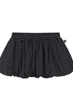 Black and White Peplum Ballerina Midi Skirt for Women with Elastic Waist and Safety Shorts - Summer Fashion Essential