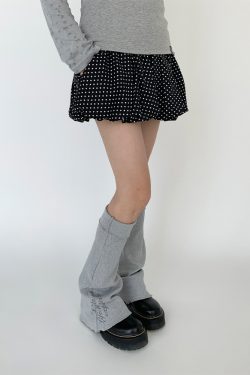 Black and White Peplum Ballerina Midi Skirt for Women with Elastic Waist and Safety Shorts - Summer Fashion Essential