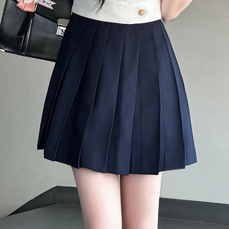 Black and White Plaid Women's Short Sleeve Sailor Suit - Summer JK Uniform with Navy Collar, Pudding Bear Inspired College Style Black and White Plaid Women's Short Sleeve Sailor Suit - Summer JK Uniform with Navy Collar, Pudding Bear Inspired College Style