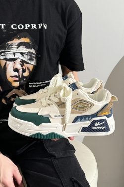 Black and White Thick-Soled Men's Sneakers for Autumn - Trendy Korean Style Casual Shoes for Students