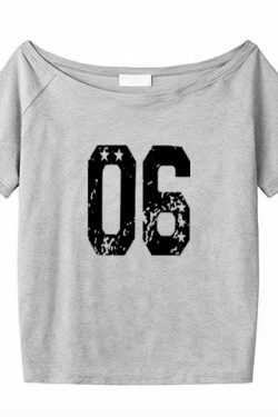 Black Asymmetrical Shoulder Short Sleeve Off-Shoulder T-Shirt with Digital Print – Trendy Women's Casual Summer Top in American Style