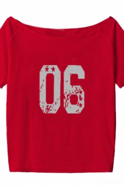 Black Asymmetrical Shoulder Short Sleeve Off-Shoulder T-Shirt with Digital Print – Trendy Women's Casual Summer Top in American Style