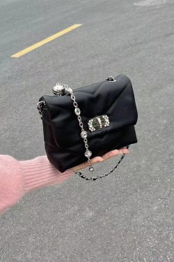 Black Bead Chain Underarm Bag 2023 - Women's Casual Versatile Crossbody Shoulder Bag - Trendy Small Fashion Accessory