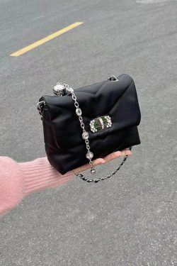 Black Bead Chain Underarm Bag 2023 - Women's Casual Versatile Crossbody Shoulder Bag - Trendy Small Fashion Accessory
