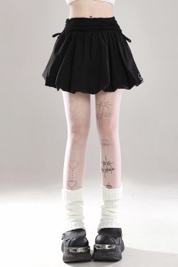 Black Bowknot Cake Short Skirt for Women - High-Waisted Bodycon Tulip A-Line Skirt, Slimming Puffed Summer Outfit