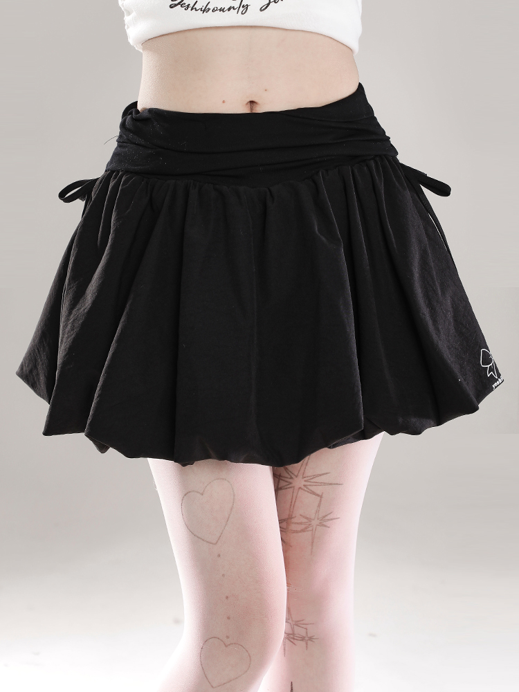 Black Bowknot Cake Short Skirt for Women - High-Waisted Bodycon Tulip A-Line Skirt, Slimming Puffed Summer Outfit Black Bowknot Cake Short Skirt for Women - High-Waisted Bodycon Tulip A-Line Skirt, Slimming Puffed Summer Outfit