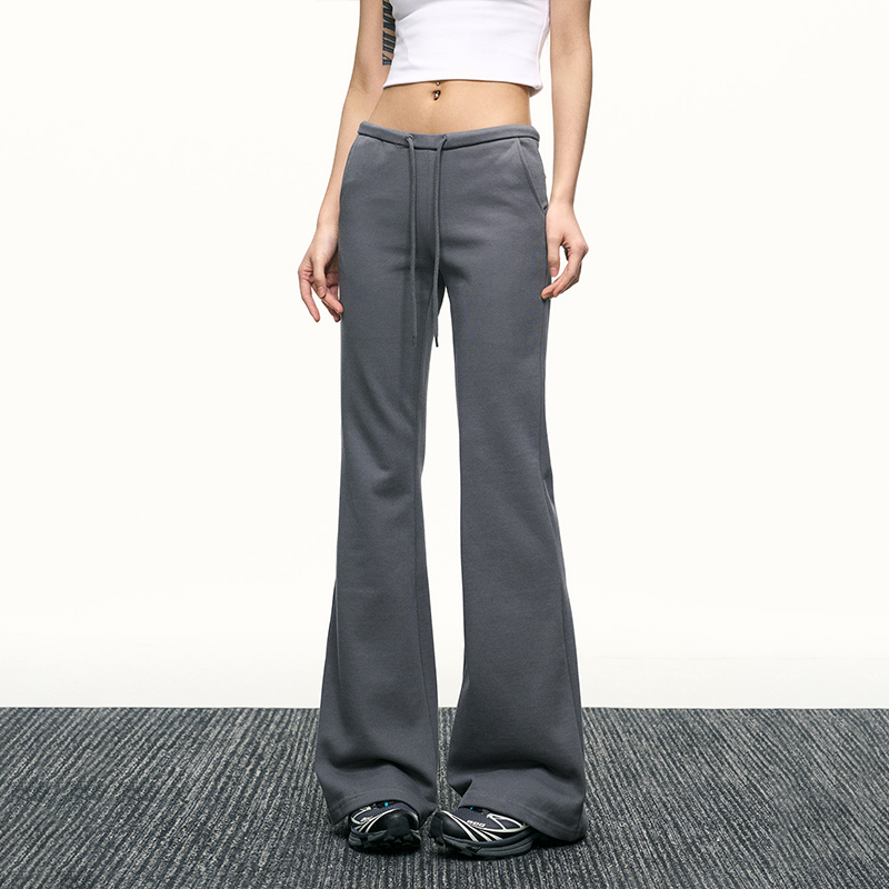 Black High-Waisted Drawstring Flared Casual Pants for Women - Sexy Slimming Wide-Leg Design, Versatile Spring Fashion Black High-Waisted Drawstring Flared Casual Pants for Women - Sexy Slimming Wide-Leg Design, Versatile Spring Fashion