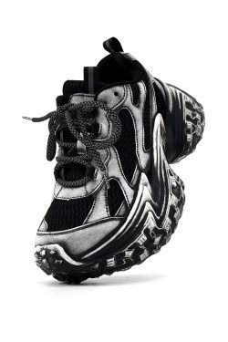 Black Knight Dad Shoes for Men & Women - Trendy Vintage Thick-Soled Height-Increasing Sports Shoes in Paris Street Style