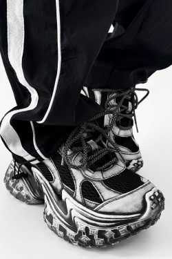 Black Knight Dad Shoes for Men & Women - Trendy Vintage Thick-Soled Height-Increasing Sports Shoes in Paris Street Style