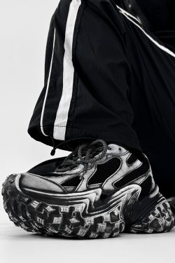 Black Knight Dad Shoes for Men & Women - Trendy Vintage Thick-Soled Height-Increasing Sports Shoes in Paris Street Style