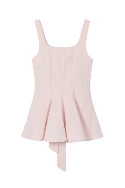 Black Knitted Bow Tie Short-Sleeve Sleeveless Top - Stylish Women's Fitted Blouse for Effortless Y2K Fashion