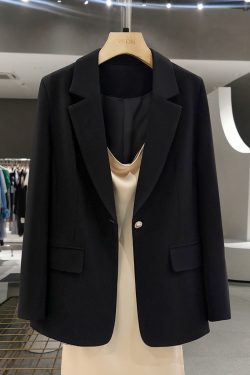 Black Korean Style Slim-Fit Blazer for Women - Chic High-End Professional Small Suit for Spring and Autumn 2025