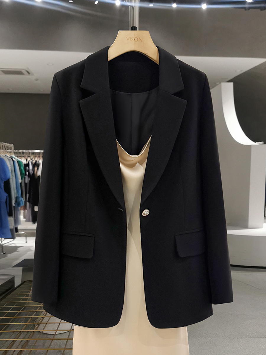 Black Korean Style Slim-Fit Blazer for Women - Chic High-End Professional Small Suit for Spring and Autumn 2025 Black Korean Style Slim-Fit Blazer for Women - Chic High-End Professional Small Suit for Spring and Autumn 2025