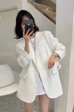 Black One-Shoulder Blazer for Women - 2025 Spring Autumn High-End Street Style, Loose Casual Chic Suit, Korean Fashion