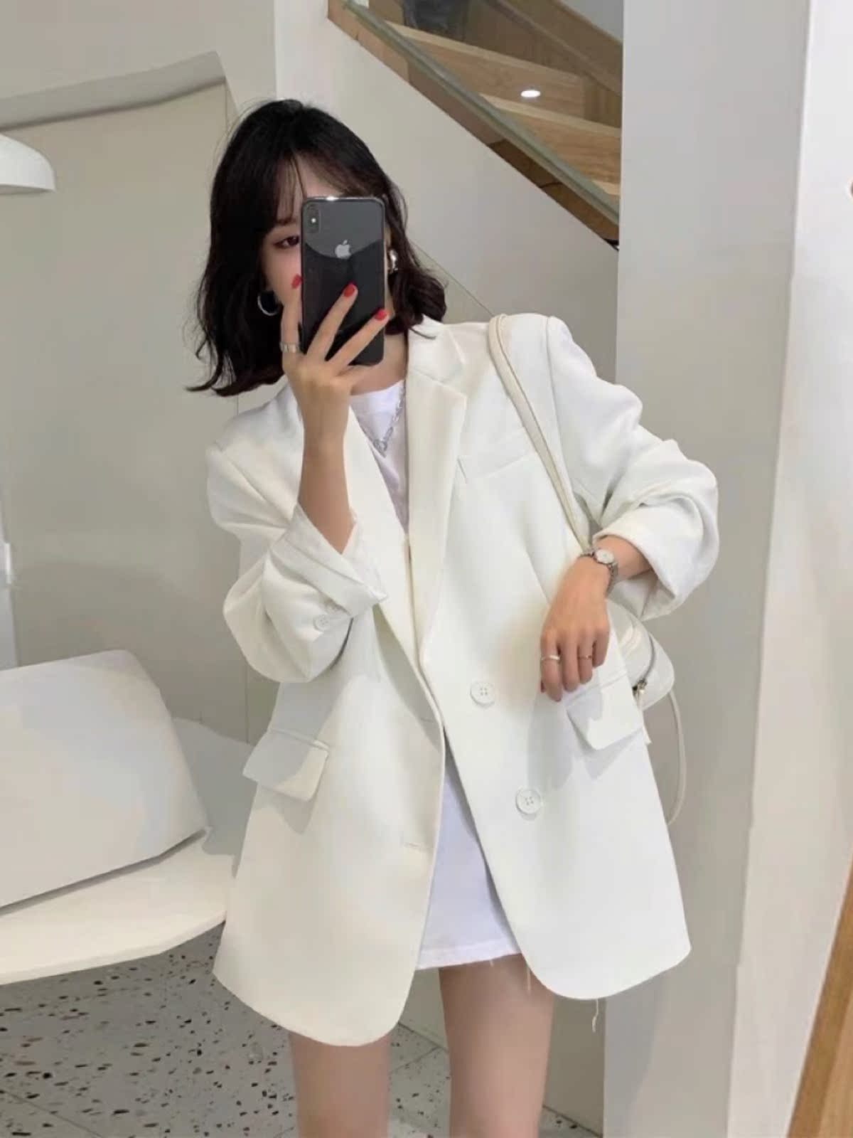 Black One-Shoulder Blazer for Women - 2025 Spring Autumn High-End Street Style, Loose Casual Chic Suit, Korean Fashion Black One-Shoulder Blazer for Women - 2025 Spring Autumn High-End Street Style, Loose Casual Chic Suit, Korean Fashion