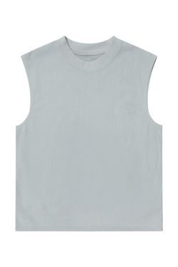 Black Oversized Sleeveless Tank Top for Women - Casual American Style with 'Sit and Eat Until the Mountains Are Empty' Graphic