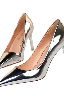 Black Patent Leather High Heels for Women - Sexy Pointed Toe, Thin Heels, Elegant Slip-On Design, Versatile Fashion for Any Occasion