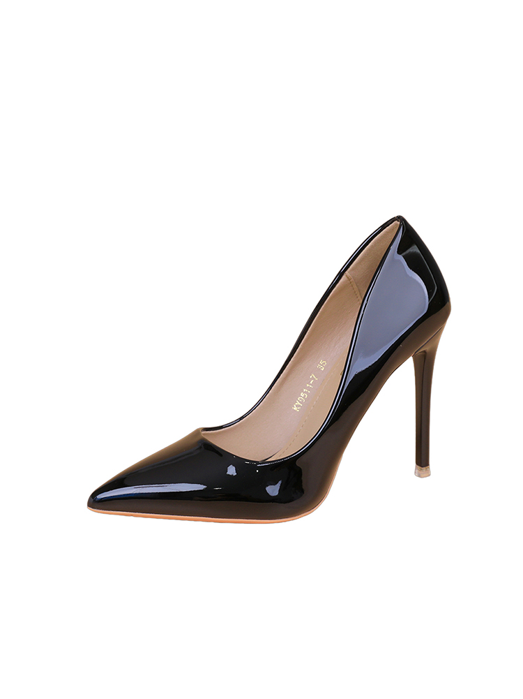 Black Patent Leather High Heels for Women - Sexy Pointed Toe, Thin Heels, Elegant Slip-On Design, Versatile Fashion for Any Occasion Black Patent Leather High Heels for Women - Sexy Pointed Toe, Thin Heels, Elegant Slip-On Design, Versatile Fashion for Any Occasion