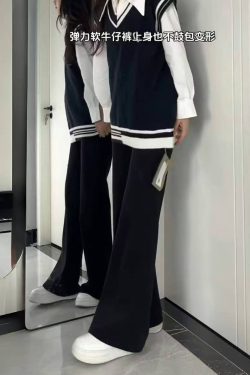 Black Plus Size High-Waisted Flared Jeans for Curvy Figures - Non-Skinny Bell-Bottoms in 2025 Trendy Style