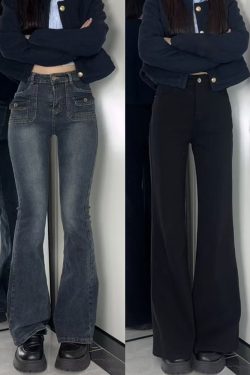 Black Plus Size High-Waisted Flared Jeans for Curvy Figures - Non-Skinny Bell-Bottoms in 2025 Trendy Style