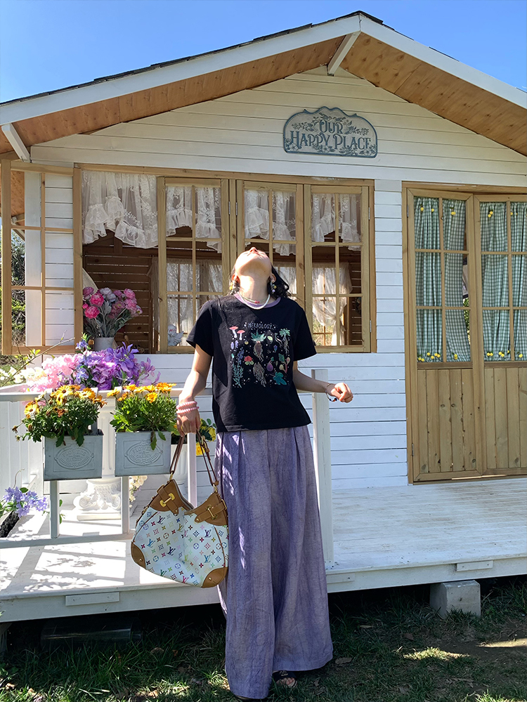 Black Retro Shoulder T-Shirt for Women - Vintage All Things and Songs Summer Loose Fit Short Sleeve Top, 90s Inspired Style Black Retro Shoulder T-Shirt for Women - Vintage All Things and Songs Summer Loose Fit Short Sleeve Top, 90s Inspired Style