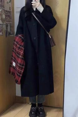 Black Reversible Cashmere Coat for Women - High-End Wool Outerwear for Autumn & Winter 2024, Petite Sizes, Stylish and Versatile