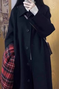 Black Reversible Cashmere Coat for Women - High-End Wool Outerwear for Autumn & Winter 2024, Petite Sizes, Stylish and Versatile