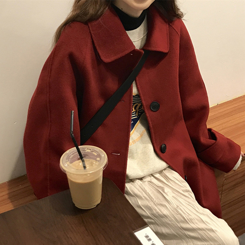 Black Reversible Cashmere Coat for Women - High-End Wool Outerwear for Autumn & Winter 2024, Petite Sizes, Stylish and Versatile Black Reversible Cashmere Coat for Women - High-End Wool Outerwear for Autumn & Winter 2024, Petite Sizes, Stylish and Versatile