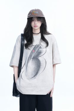 Black Tie-Dye Short Sleeve T-Shirt for Women - American Street Style, Loose Fit, Hip-Hop Inspired, Trendy Casual Wear