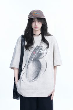 Black Tie-Dye Short Sleeve T-Shirt for Women - American Street Style, Loose Fit, Hip-Hop Inspired, Trendy Casual Wear