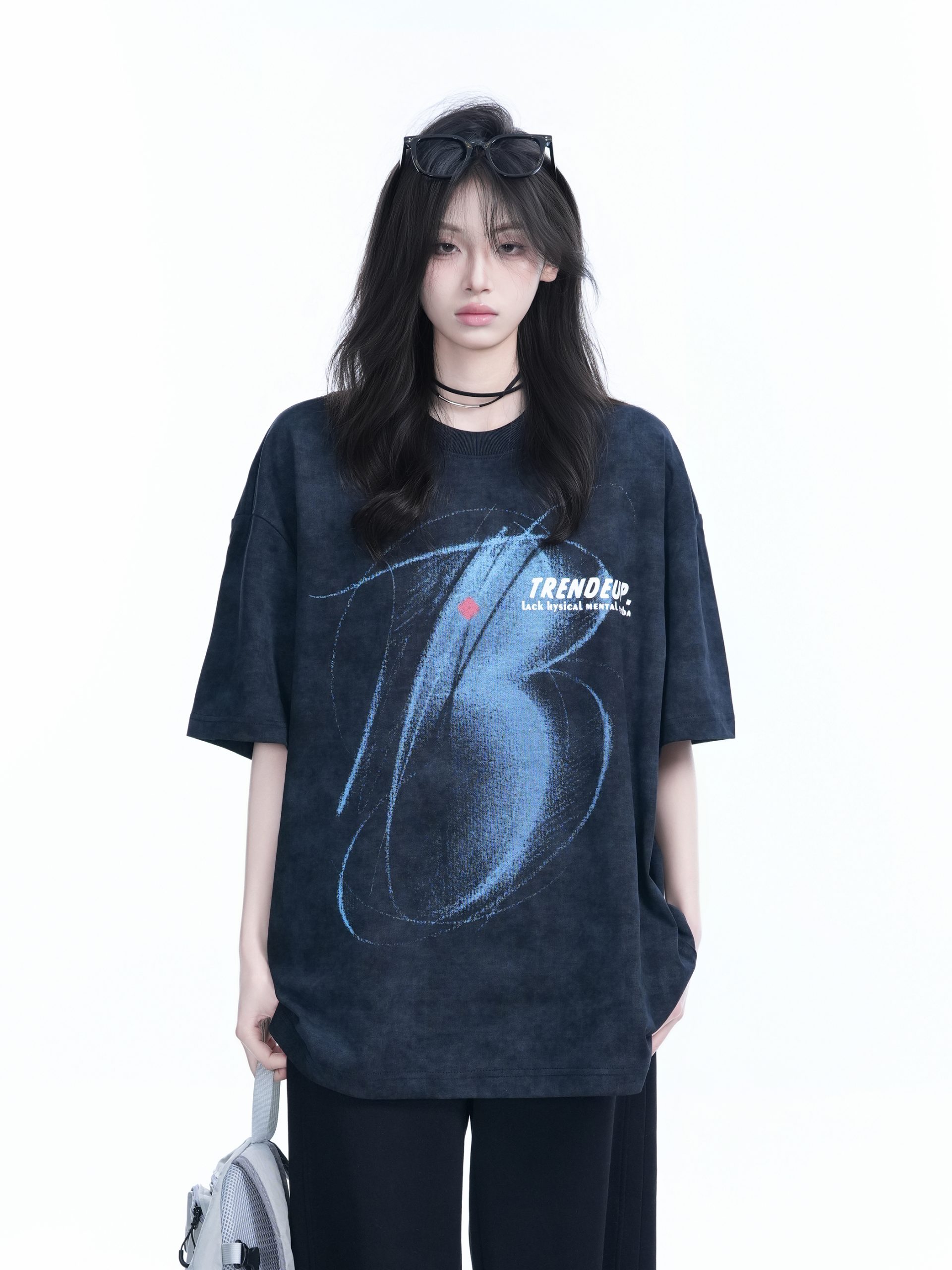 Black Tie-Dye Short Sleeve T-Shirt for Women - American Street Style, Loose Fit, Hip-Hop Inspired, Trendy Casual Wear Black Tie-Dye Short Sleeve T-Shirt for Women - American Street Style, Loose Fit, Hip-Hop Inspired, Trendy Casual Wear