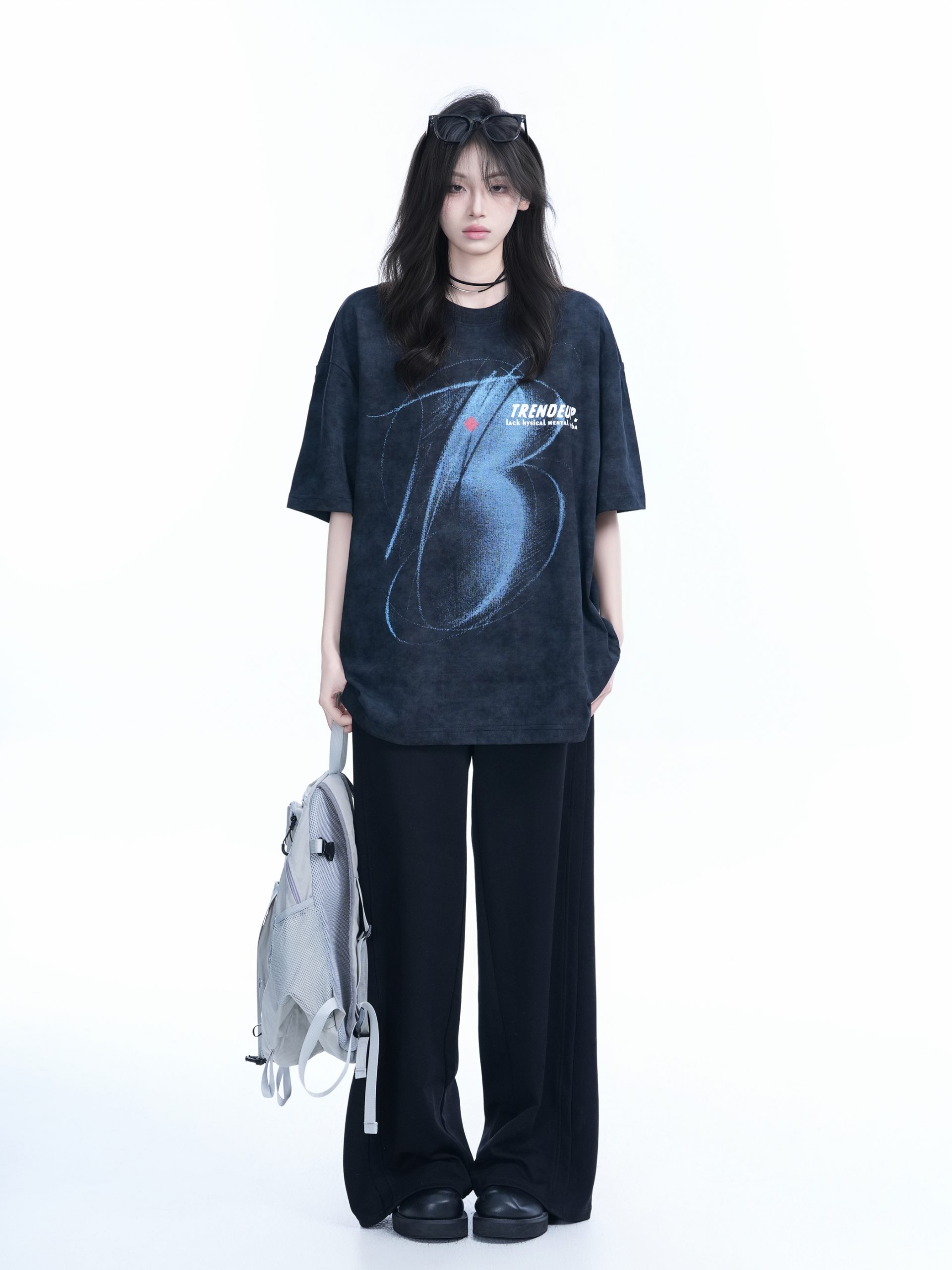 Black Tie-Dye Short Sleeve T-Shirt for Women - American Street Style, Loose Fit, Hip-Hop Inspired, Trendy Casual Wear Black Tie-Dye Short Sleeve T-Shirt for Women - American Street Style, Loose Fit, Hip-Hop Inspired, Trendy Casual Wear